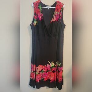 Dress Barn floral/black print size 24 dress